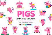 Animated Pigs Stickers, an Emoji Icon by Vectors Market (Thumbnail 1 of 7)