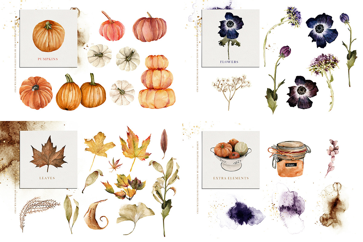 The Amazing Watercolor Bundle, an Object Illustration by Creativeqube Design (Photo 62 of 75)