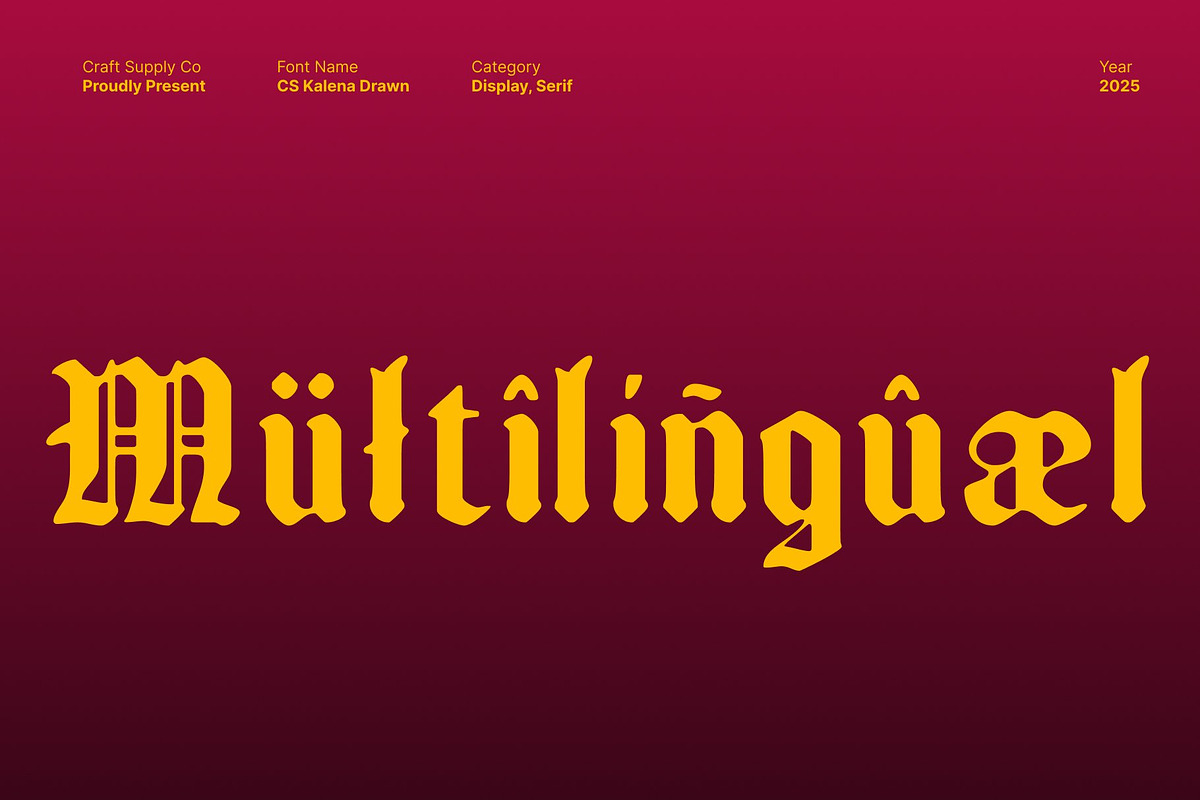 CS Kalena Drawn, a Blackletter Font by Craft Supply Co. (Photo 6 of 8)