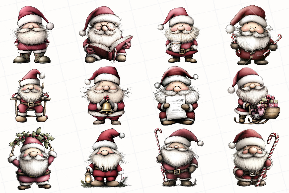 Whimsical Santa Claus Clipart, an Illustration by OK Design (Photo 3 of 6)