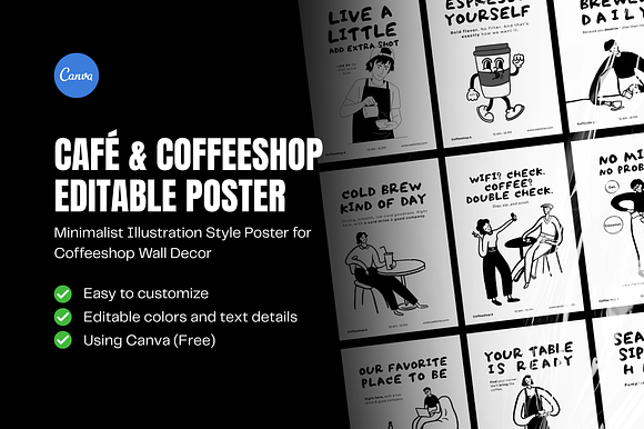 Editable Posters for Coffeeshops Canva preview 8