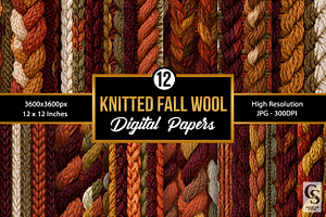 Fall Knitted Wool Seamless Pattern