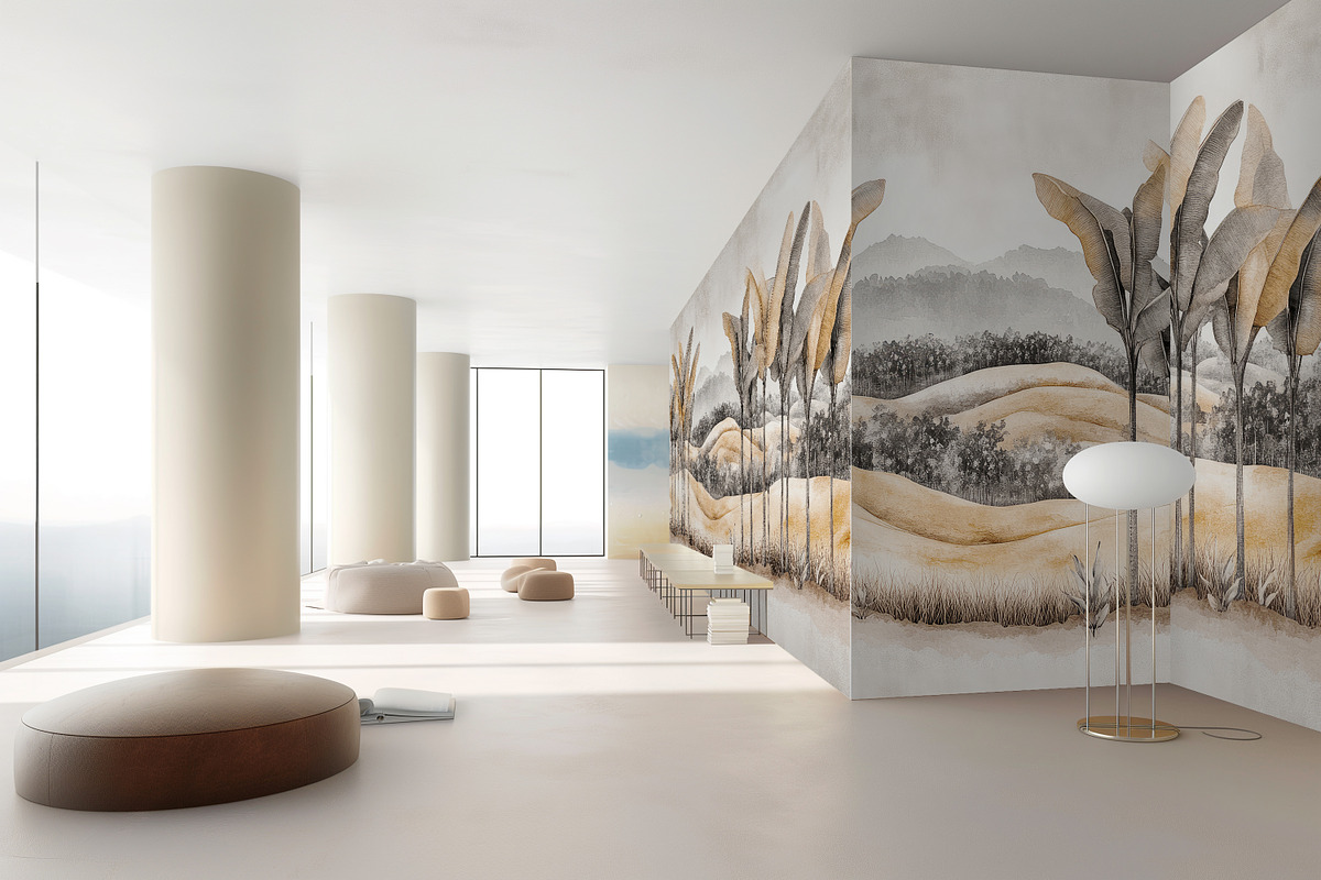 Modern Mixed Art Wallpaper, a Decorative Illustration by fei long (Photo 3 of 10)