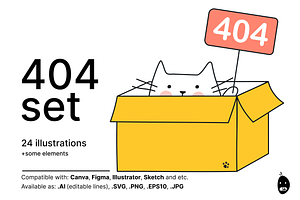 24 Cute 404 Illustrations. Chaos Cat, an Empty State Illustration by BadBrother