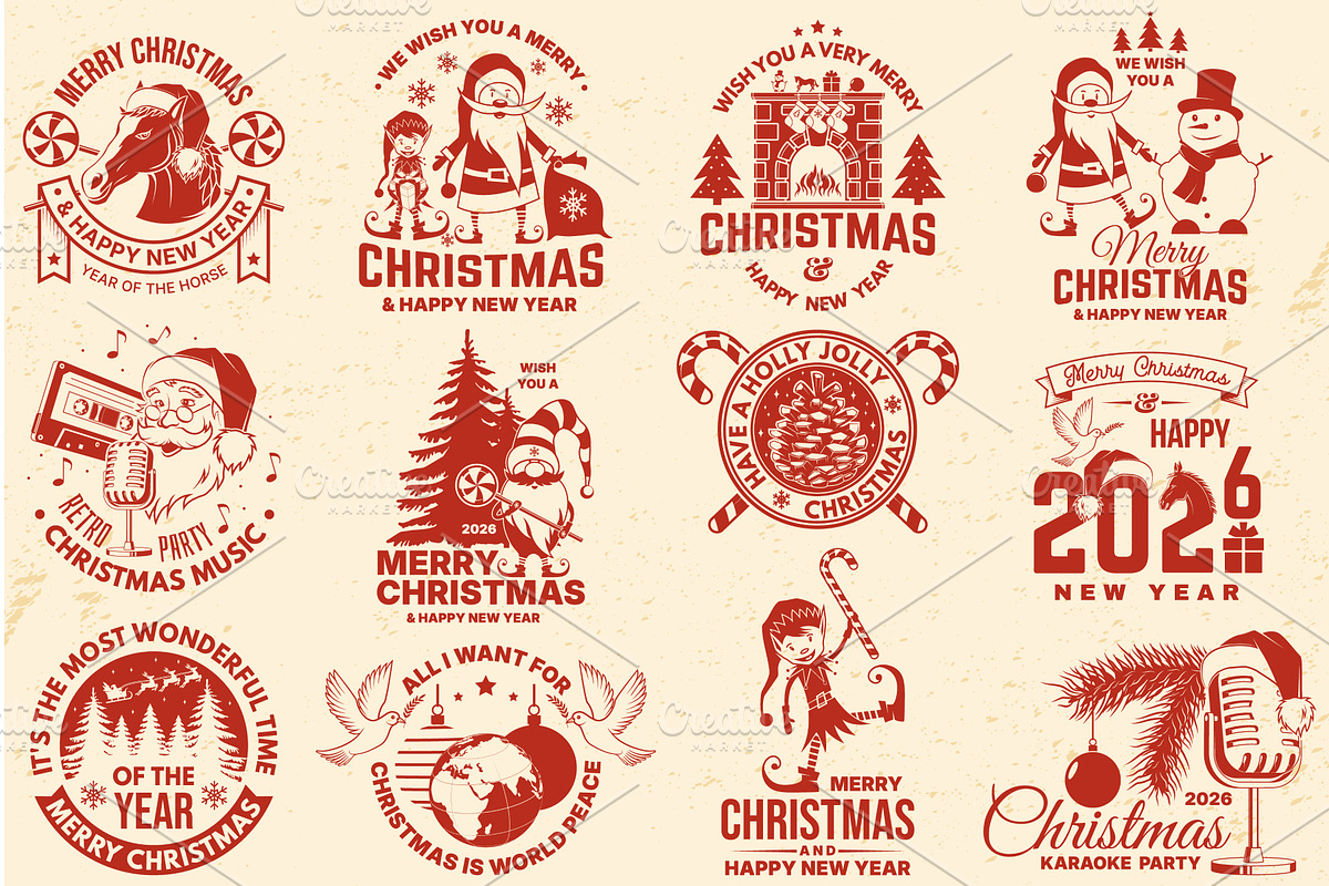 Merry Christmas & Happy New Year, an Illustration by sivVector