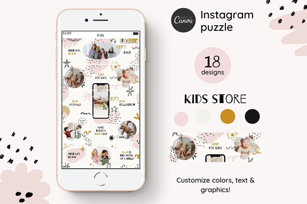 Kids Instagram Puzzle Template Canva, a Social Media Template by Yaaas Design (Photo 1 of 8)