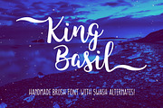 King Basil handmade brush font Script Fonts Creative Market