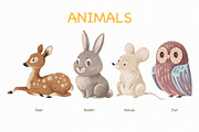 Watercolor animals. Illustration set, an Animal Illustration by Maria Summer (Thumbnail 3 of 9)