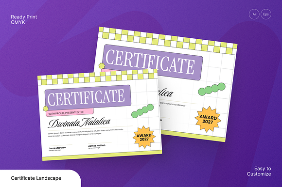 Colorful Pop Certificate Landscape preview 7