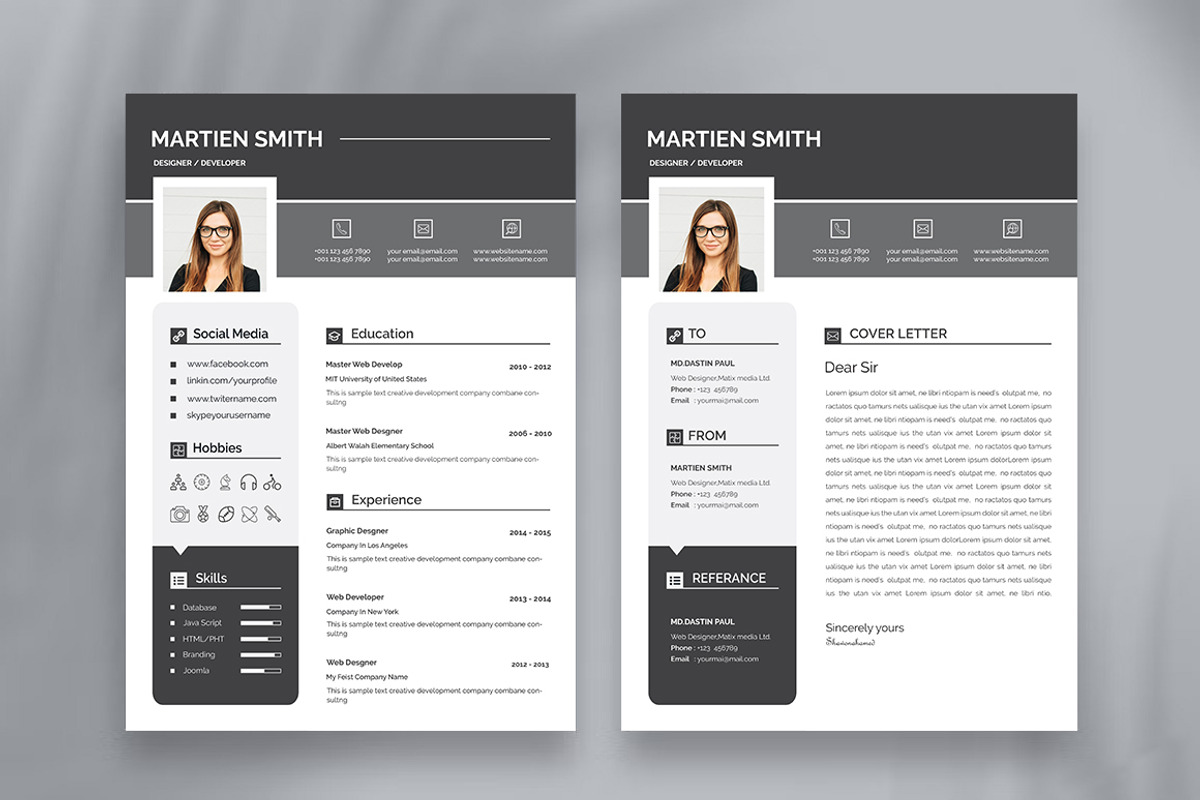 Professional Resume CV Template, a Resume Template by Blackcloud_Creations (Photo 5 of 8)