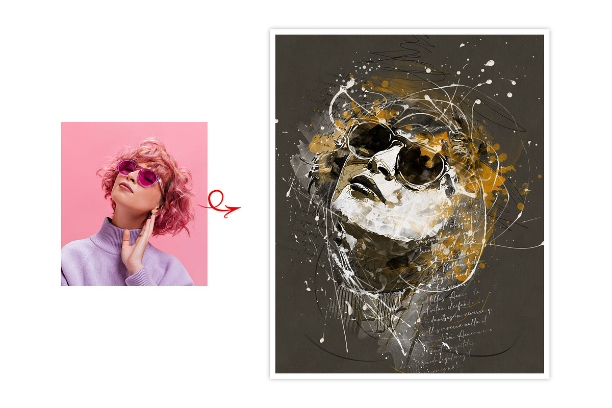 Vintage Watercolor Mixed Media Art, an Action Add-On by MRI STUDIO (Photo 13 of 25)