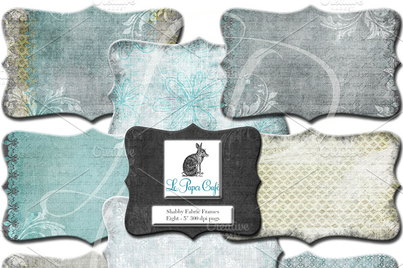Teal & Chartreuse Clipart Frames PNG preview 3