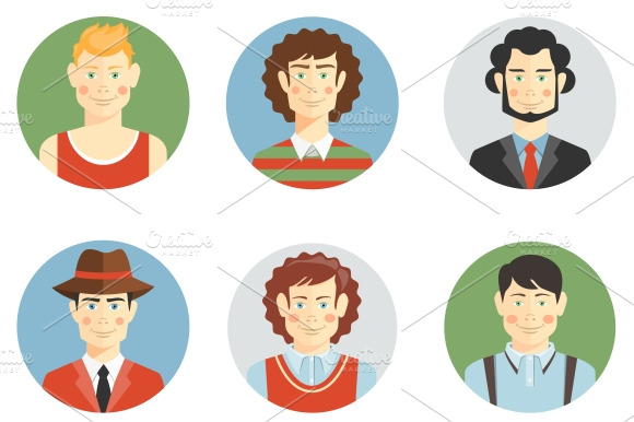 Boys And Men Faces Icons