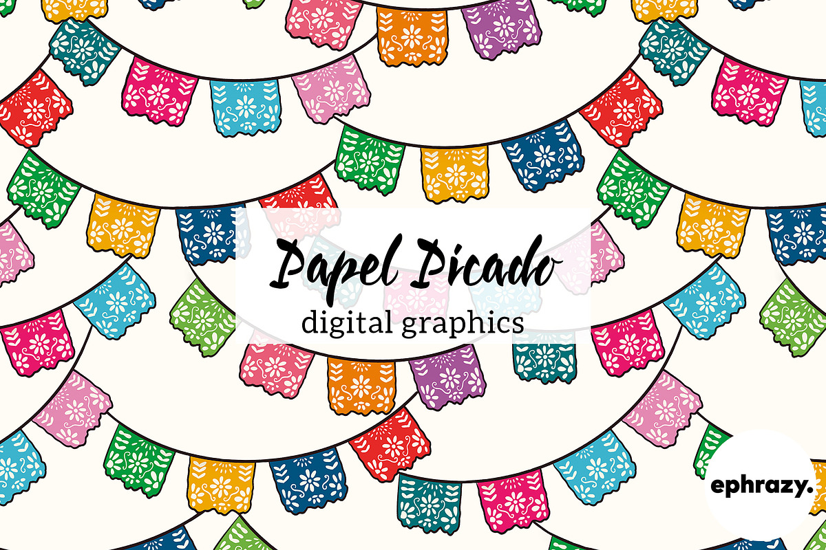 Papel Picado Mexican graphics, a Pattern Graphic by EphrazyGraphics (Photo 1 of 4)