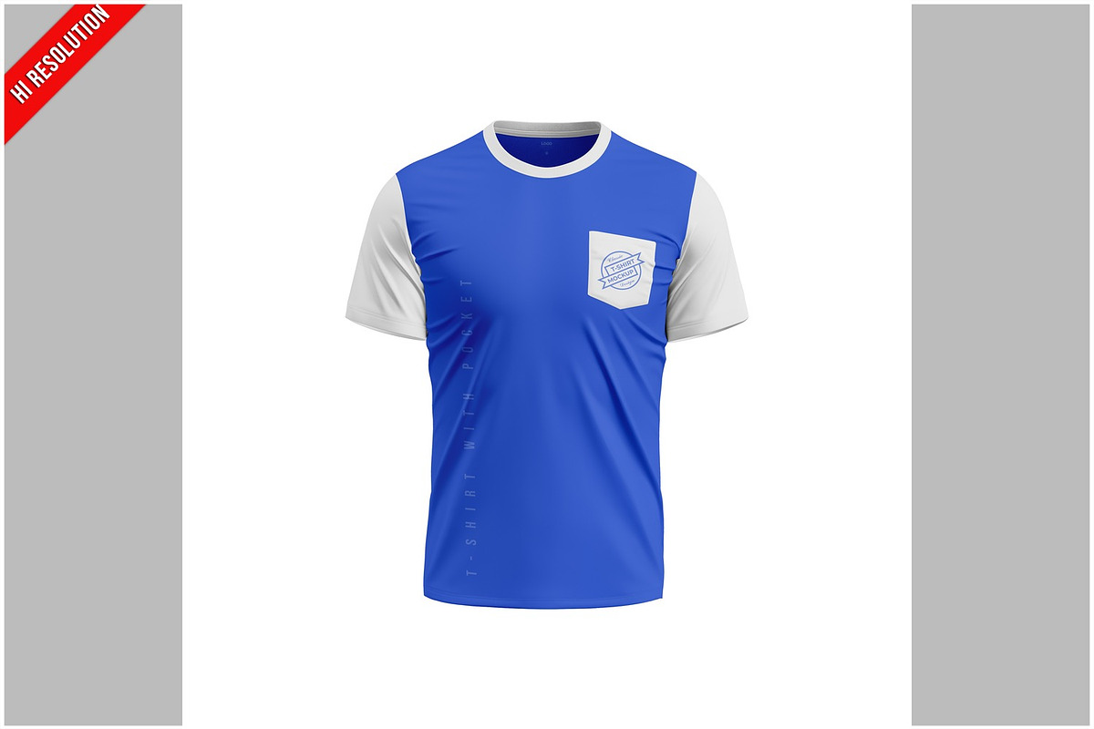 T-shirt With Pocket Mockup, a Shirt Mockup by Bruno's Shop (Photo 1 of 3)