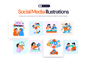 Animated Social Media Illustration, a Finance Illustration by Creative Stall