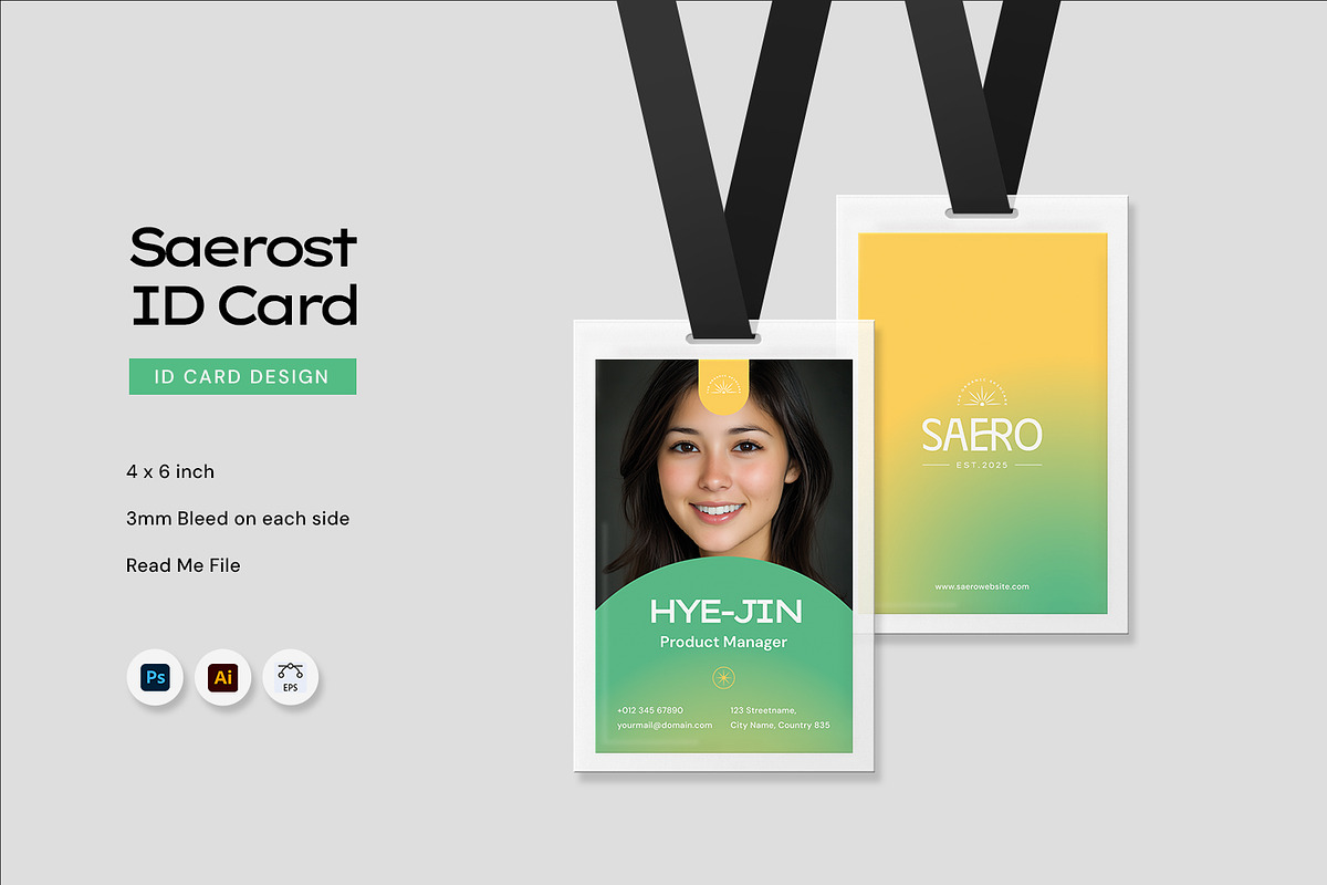 Saerost - ID Card, a Print Template by Fannan Studio (Photo 1 of 3)