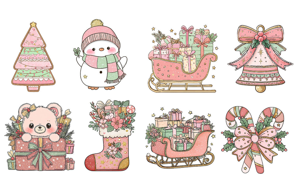 Pastel Christmas Clipart, an Illustration by Designworld (Photo 4 of 5)