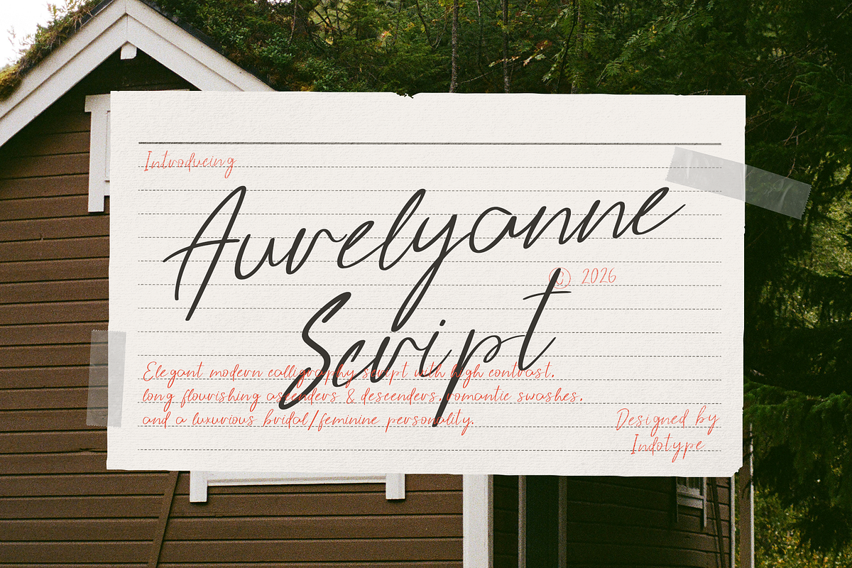 Aurelyanne - Elegant Modern Script, a Script Font by Indotype Foundry (Photo 1 of 10)