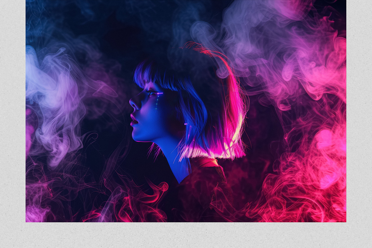 Neon Smoke Frames Effect Overlays, a Brushes & More by PhotoSpirit (Photo 3 of 8)