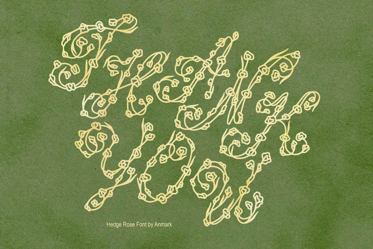 Hedge Rose Decorative Floral Script, a Script Font by AnMark (Photo 10 of 10)