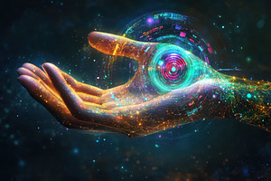 Exploring the fusion of technology a, a Photo by Pavel_design