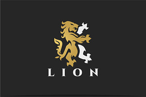 Elegant Lion Heraldry Logo