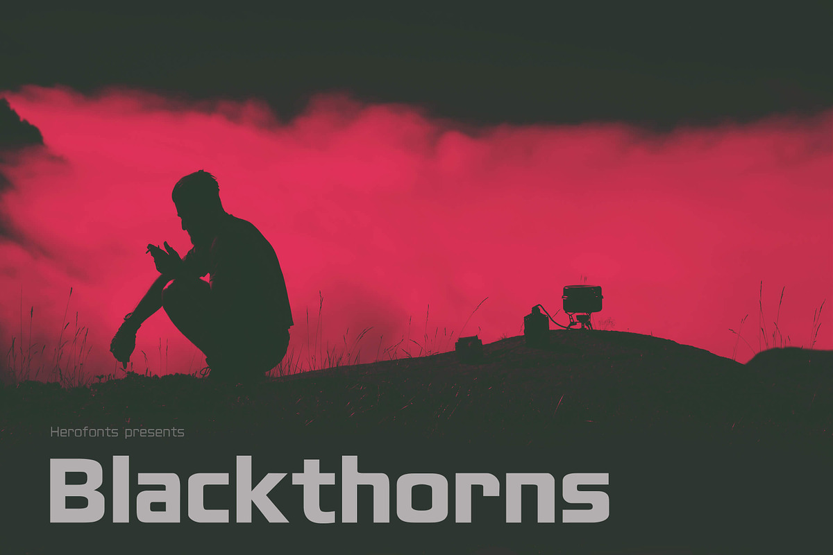 Blackthorns ©, a Sans Serif Font by Herofonts (Photo 1 of 4)