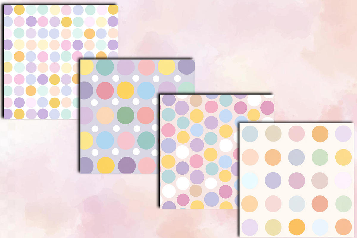 Pastel Polka Dot Seamless Patterns, a Pattern Graphic by SVGArt (Photo 2 of 9)
