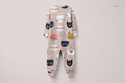Cuffed Sleepsuit Mockup Set, a Bottom Mockup by creatsy5 (Thumbnail 6 of 9)