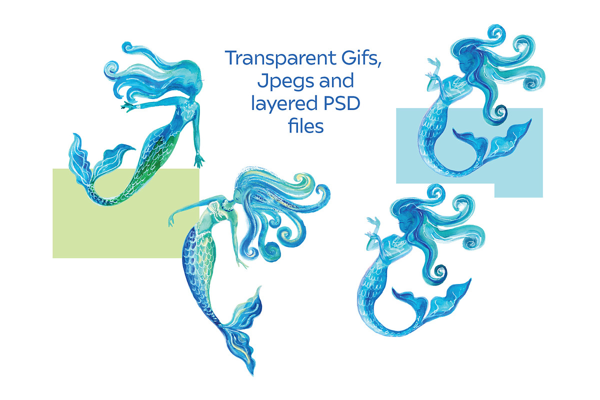 Mermaids Illustrations & Patterns, a Graphic by KT Art & Design (Photo 2 of 8)