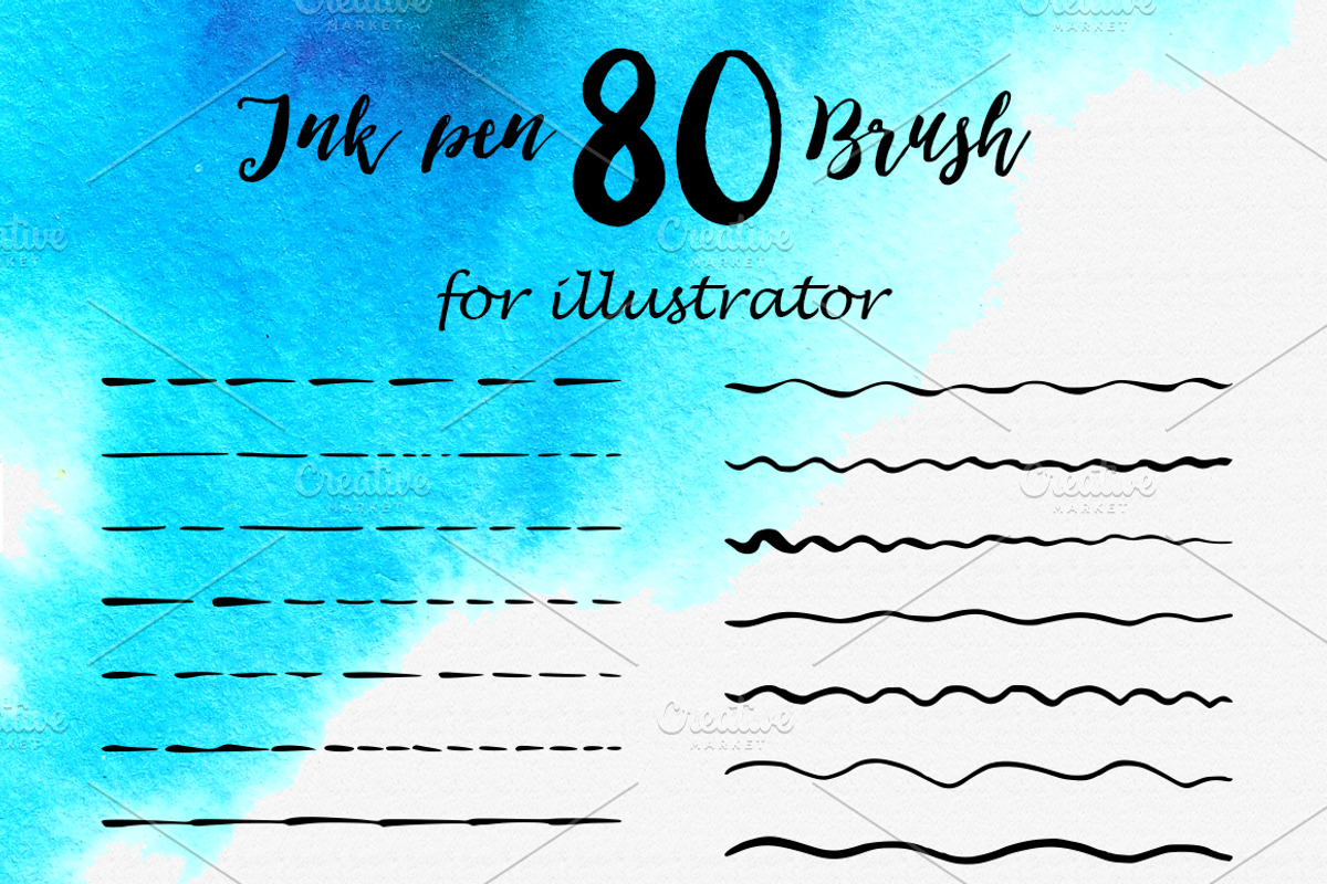 Ink pen Brush for illustrator, a Brush Add-On by DigitalDream (Photo 2 of 3)