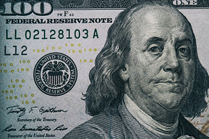Benjamin Franklin Face in 100US