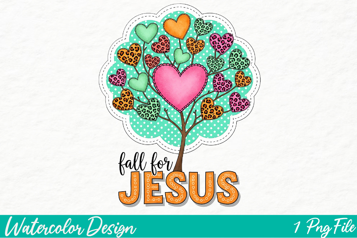 Fall For Jesus Png, an Illustration by Watercolor design