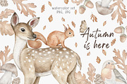 Woodland animal clipart Autumn mood, an Animal Illustration by Daryartsy (Thumbnail 1 of 7)