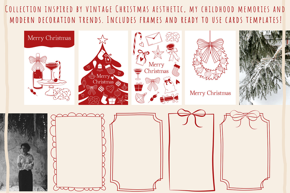 Merry & Red - Christmas line art, a Seasonal Illustration by Nataly_is_Drawing (Photo 4 of 11)