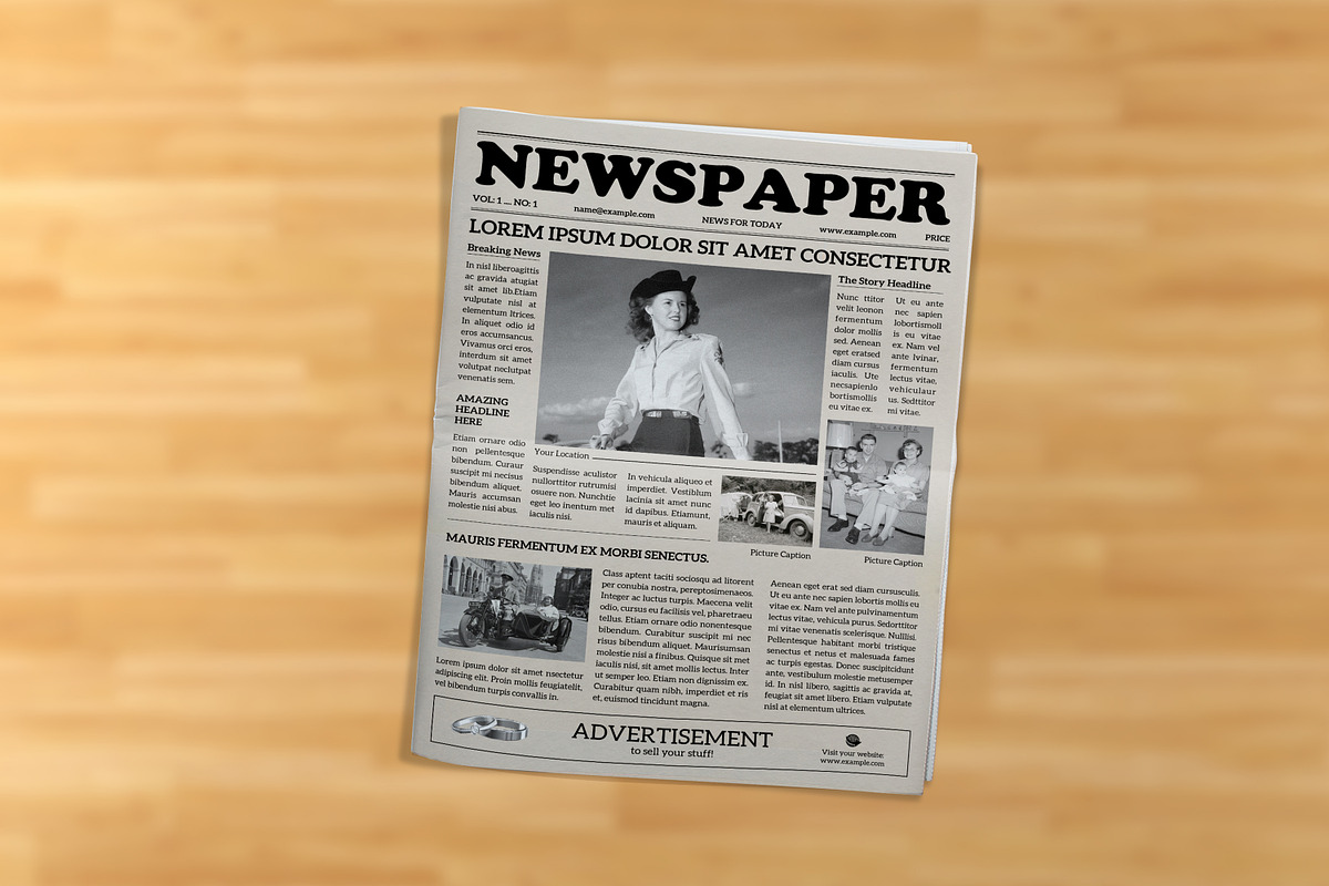 Newspaper Template, a Stationery Template by Template Shop (Photo 2 of 4)
