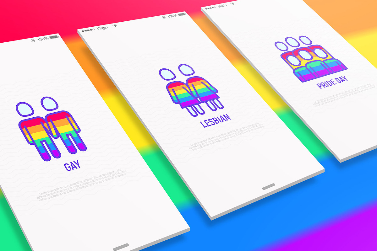 LGBT | 28 Icons Set, an Outline Icon by Alex Blogoodf (Photo 2 of 7)