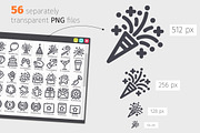 Celebration Line Icons Set, an Outline Icon by Voysla's Shop (Thumbnail 3 of 4)