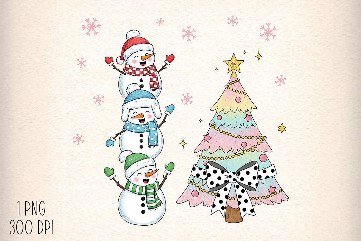 Coquette Glitter Christmas Snowman, an Illustration by Daily.Designs (Photo 1 of 5)