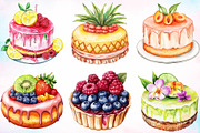 Watercolor Summer Cake Clipart PNG, a Seasonal Illustration by Canvas Craft (Thumbnail 3 of 4)