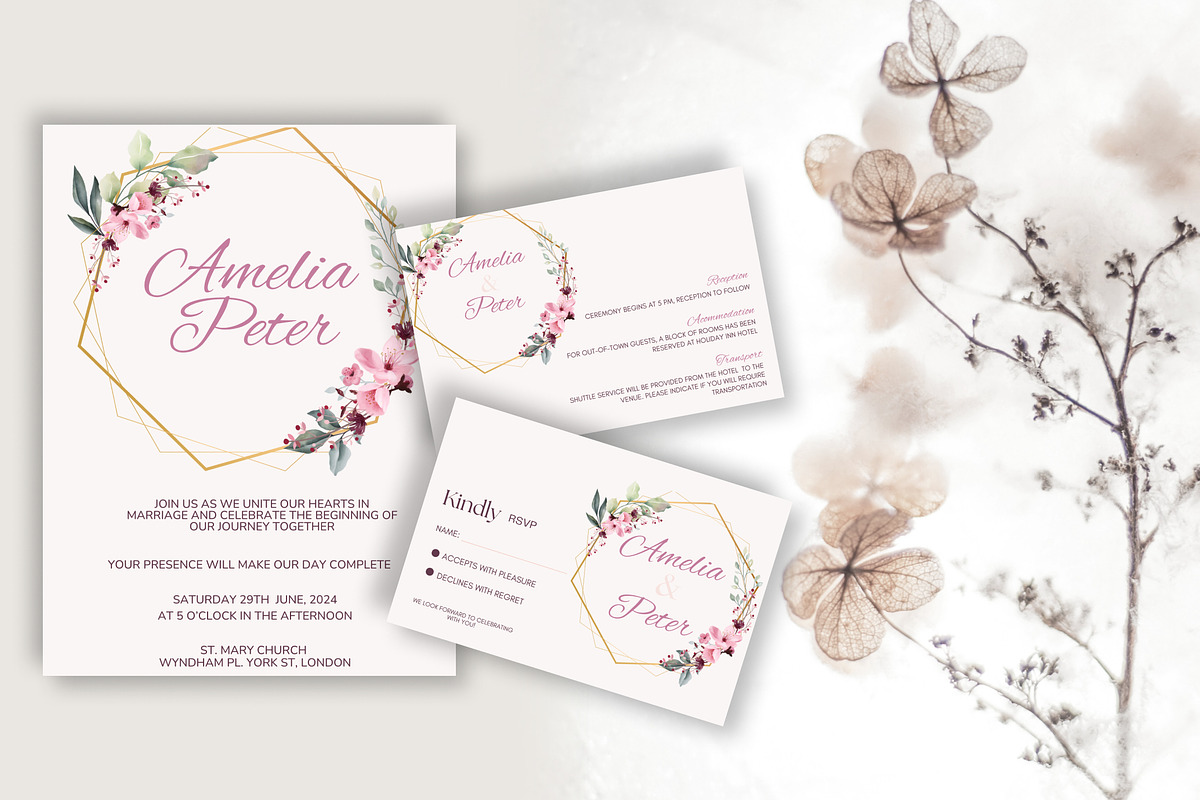 Modern Wedding Invitation, an Invitation Template by Design House (Photo 2 of 7)