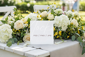 Square Card Mockup Garden Floral, a Product Mockup by TatiMockup