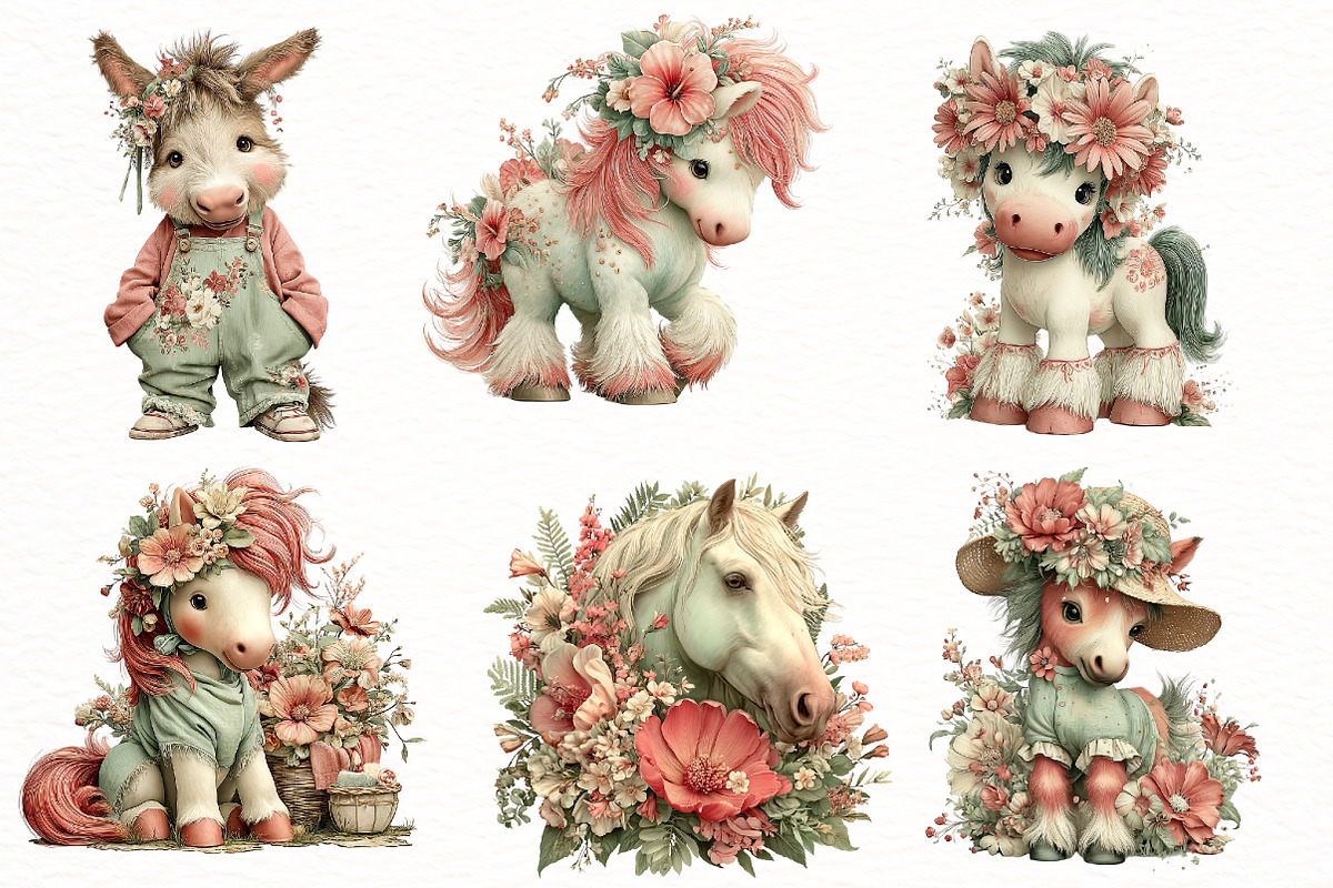 Whimsical summer Horse clipart, an Illustration by Designworld (Photo 4 of 5)
