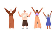 Happy people with raised hands up, a Person Illustration by Good Studio (Thumbnail 9 of 12)