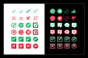 160 Check Mark & Cross Mark Symbols, an Object Graphic by WORAKAMON Design Studio (Thumbnail 4 of 5)