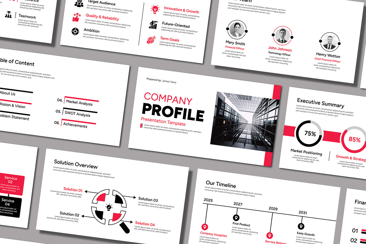 Modern Company Profile Presentation, a Presentation Template by Mighty-Slide (Photo 1 of 4)
