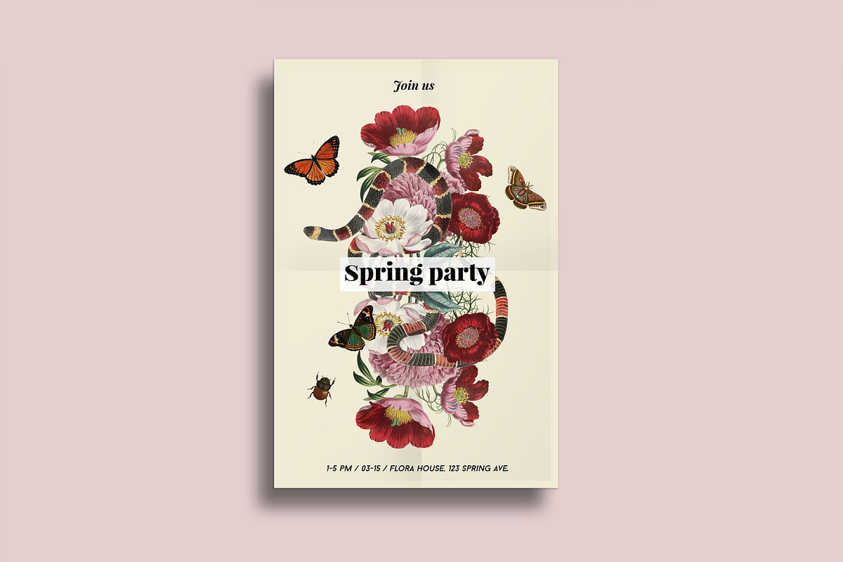 Snakes n' flowers collage+ freebies, an Illustration by Negative Space (Photo 2 of 5)