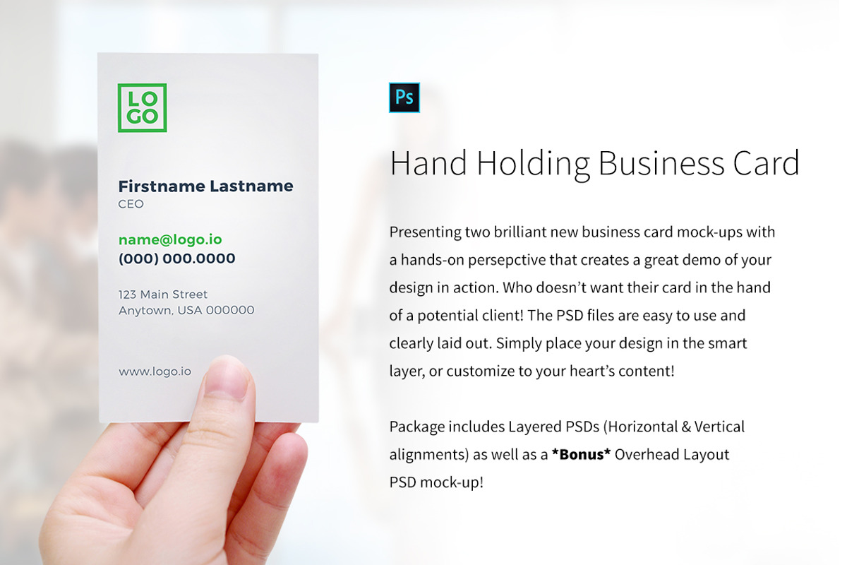 Hand Holding Business Card Template, a Print Template by Loudoun Design Co. (Photo 1 of 4)