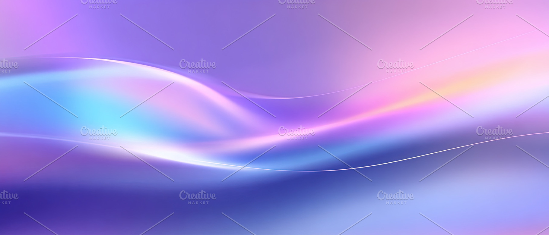 Smooth pastel waves flow across a soft purple and blue gradient, an Abstract Photo by Ales Munt